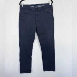 Bugatchi Blue Cotton Chino Straight Leg Pants Size 32